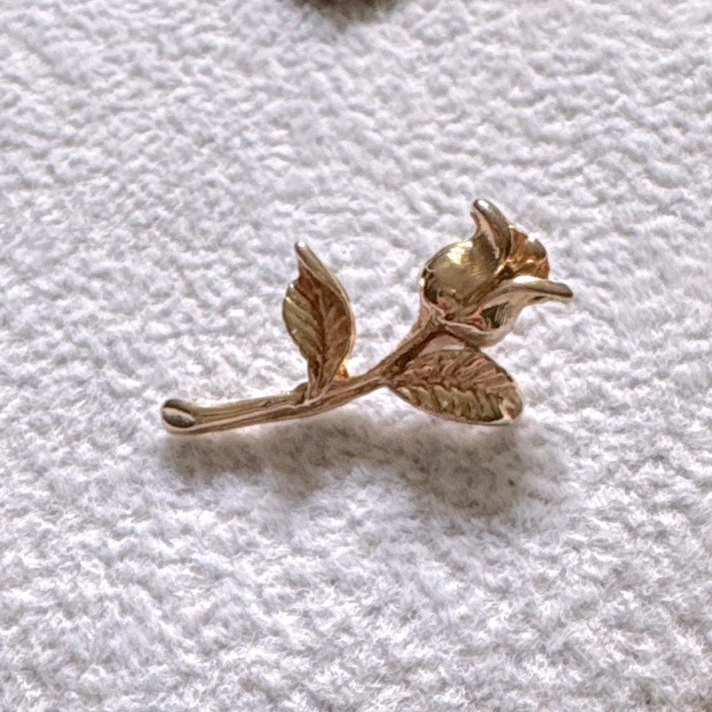 Vintage Ballou Reg’d Goldtone Rose Brooch Pin
